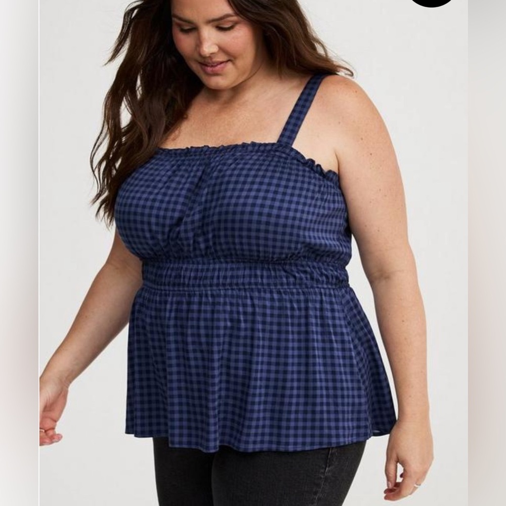 Torrid Navy gingham Tank